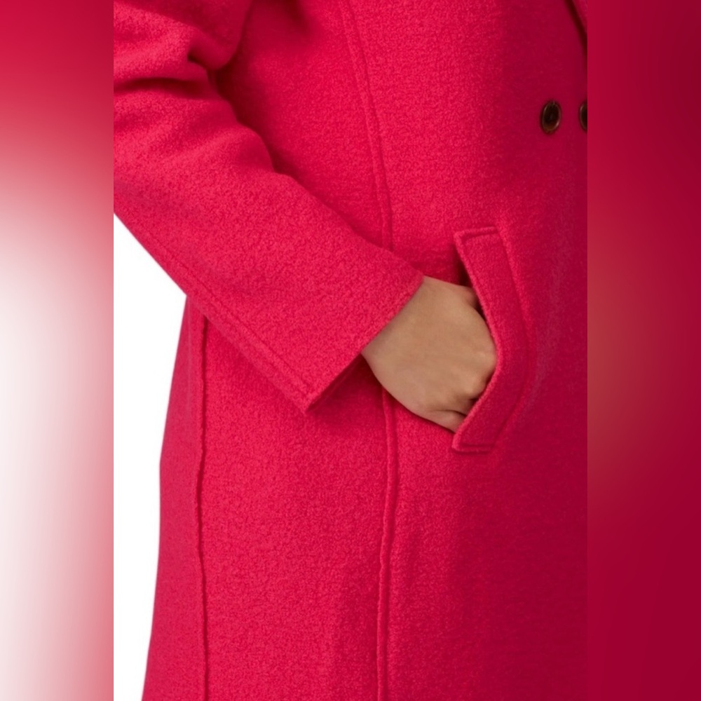 J.Crew Daphne Italian Boiled Wool Topcoat in Pink Bright Rose - Size 8 - Picture 4 of 10